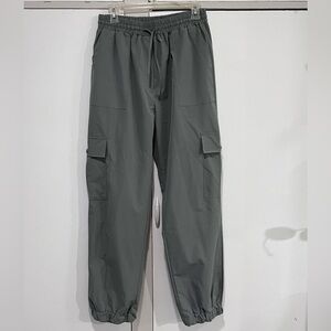 Misslook Cargo Jogger Pants Dusty Olive Elastic Waist Size M